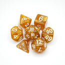 Melted Gold - 7 Piece DnD Dice Set | Acrylic RPG Gaming Dice