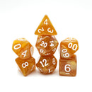 Melted Gold - 7 Piece DnD Dice Set | Acrylic RPG Gaming Dice