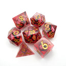 Nosferatu's Eye - 7 Piece Moving Eye DnD Dice Set | Acrylic RPG Gaming Dice