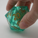 Leprechaun's Gold - Giant D20 Liquid Core DnD Dice Set | Acrylic RPG Gaming Dice