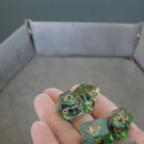 Green Slaadi's Eye - 7 Piece Moving Eye DnD Dice Set | Acrylic RPG Gaming Dice