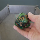 Green Slaadi's Eye - Giant D20 Moving Eye DnD Dice | Acrylic RPG Gaming Dice
