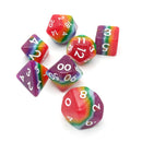 Rainbow Redux - 7 Piece DnD Dice Set | Acrylic RPG Gaming Dice
