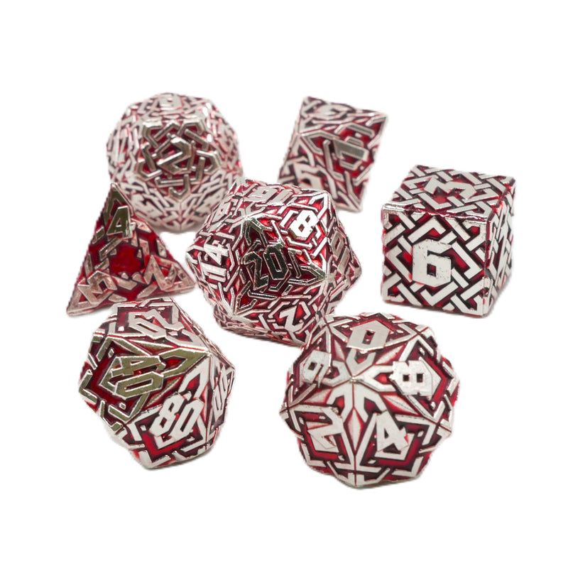 Silverfire - 7 Piece DnD Dice Set | Metal RPG Gaming Dice