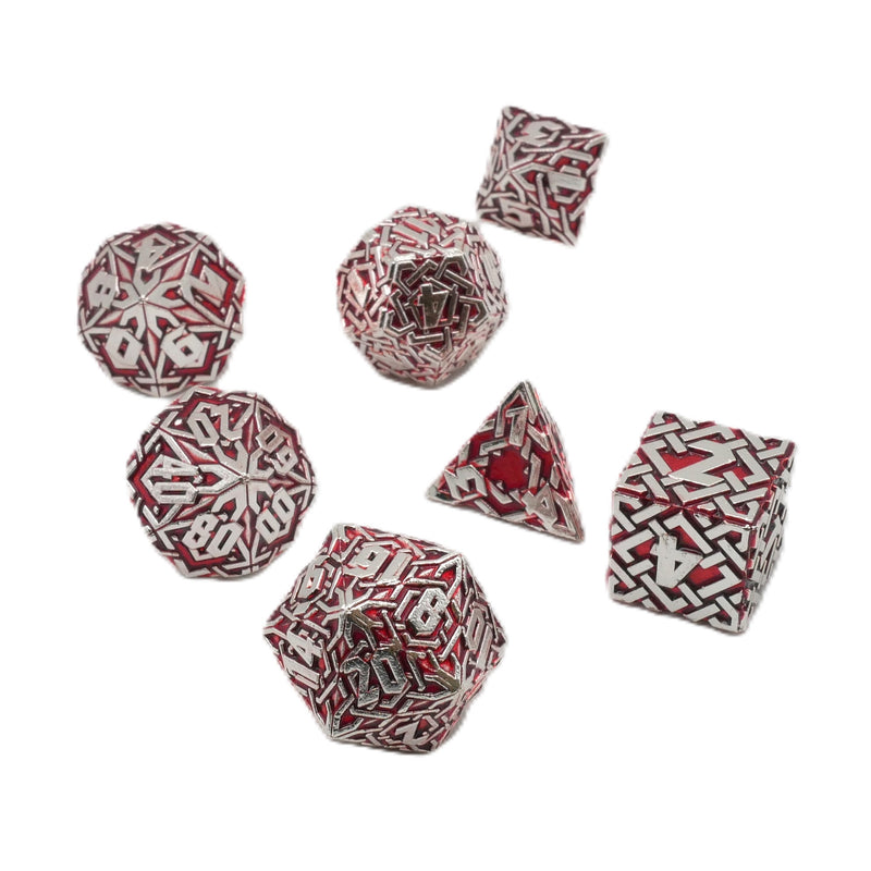 Silverfire - 7 Piece DnD Dice Set | Metal RPG Gaming Dice