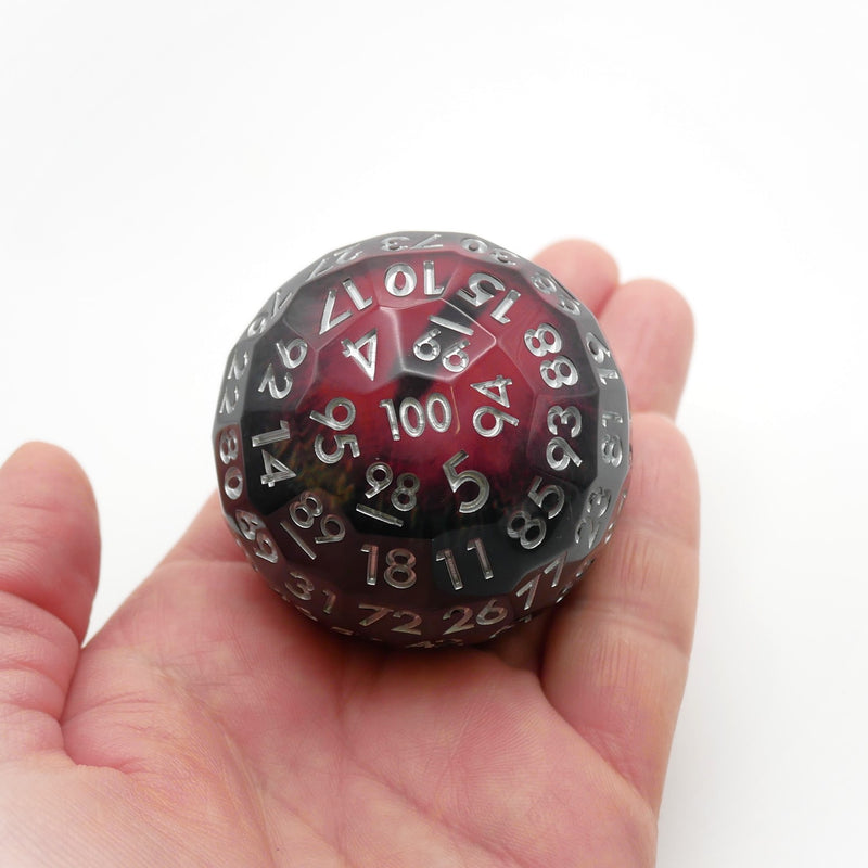 Smaug 100 - Giant D100 Moving Eye DnD Dice | Acrylic RPG Gaming Dice