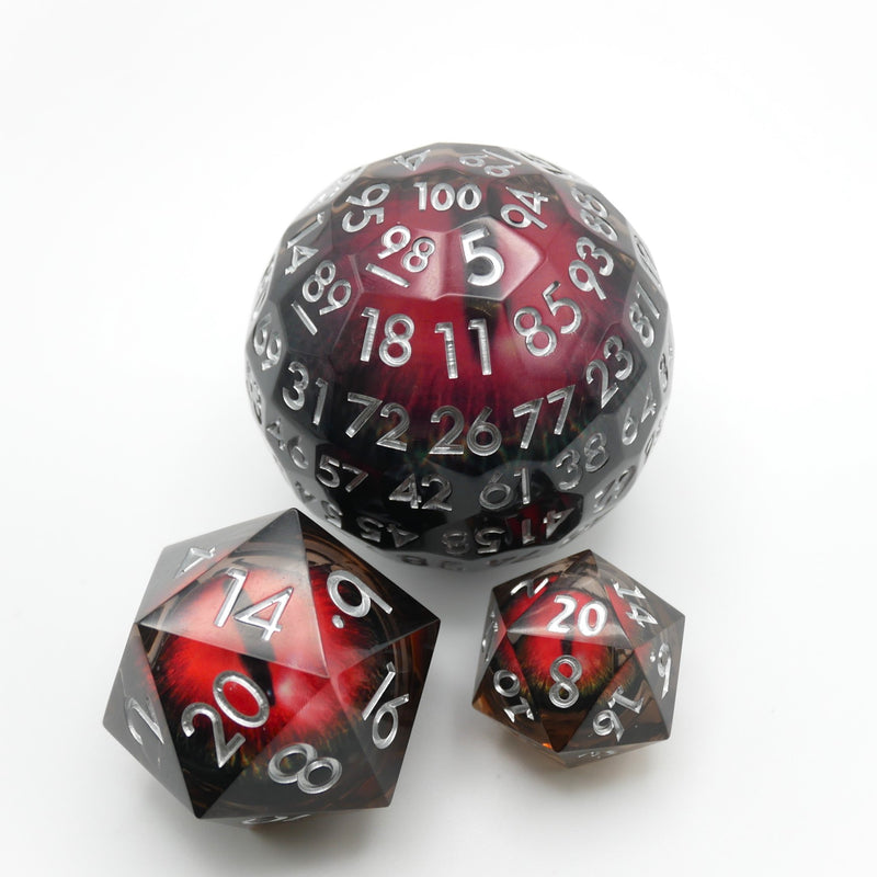 Smaug 100 - Giant D100 Moving Eye DnD Dice | Acrylic RPG Gaming Dice