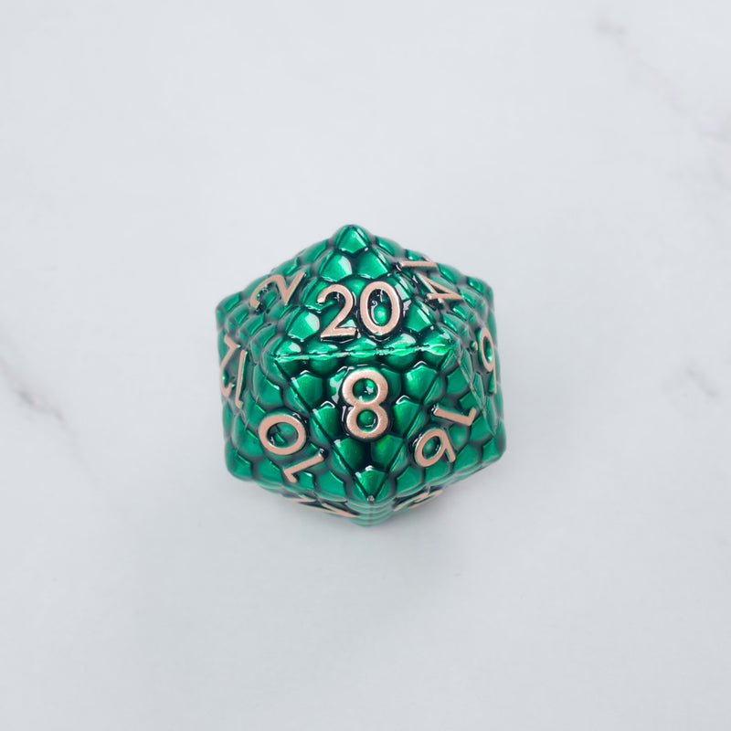 Tidewater Carapace - 7 Piece DnD Dice Set | Metal RPG Gaming Dice