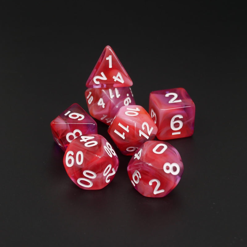 Wildfire Soul - 7 Piece DnD Dice Set | Acrylic RPG Gaming Dice