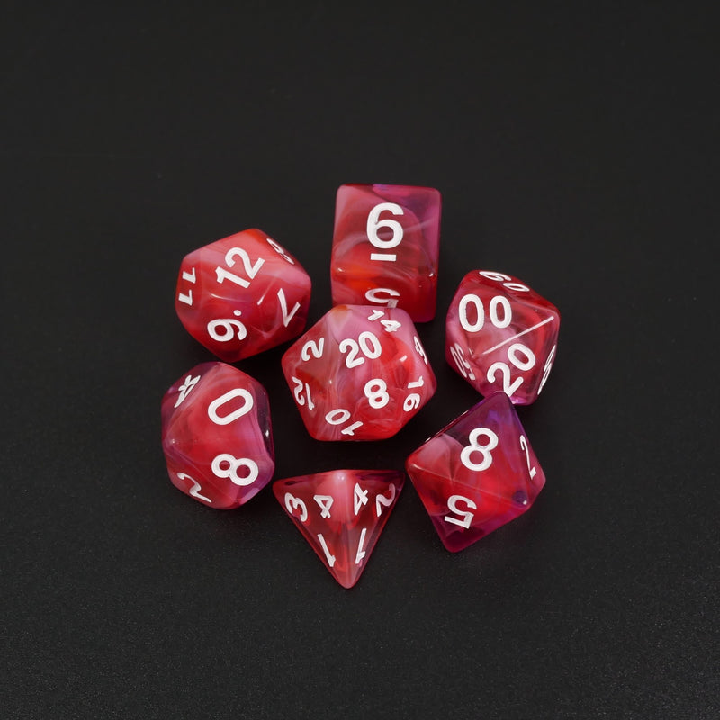 Wildfire Soul - 7 Piece DnD Dice Set | Acrylic RPG Gaming Dice