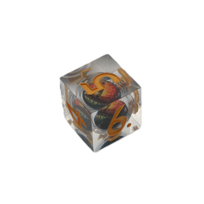 1d6 Moving Eye Sharp Edge DnD Dice | Acrylic RPG Gaming Dice