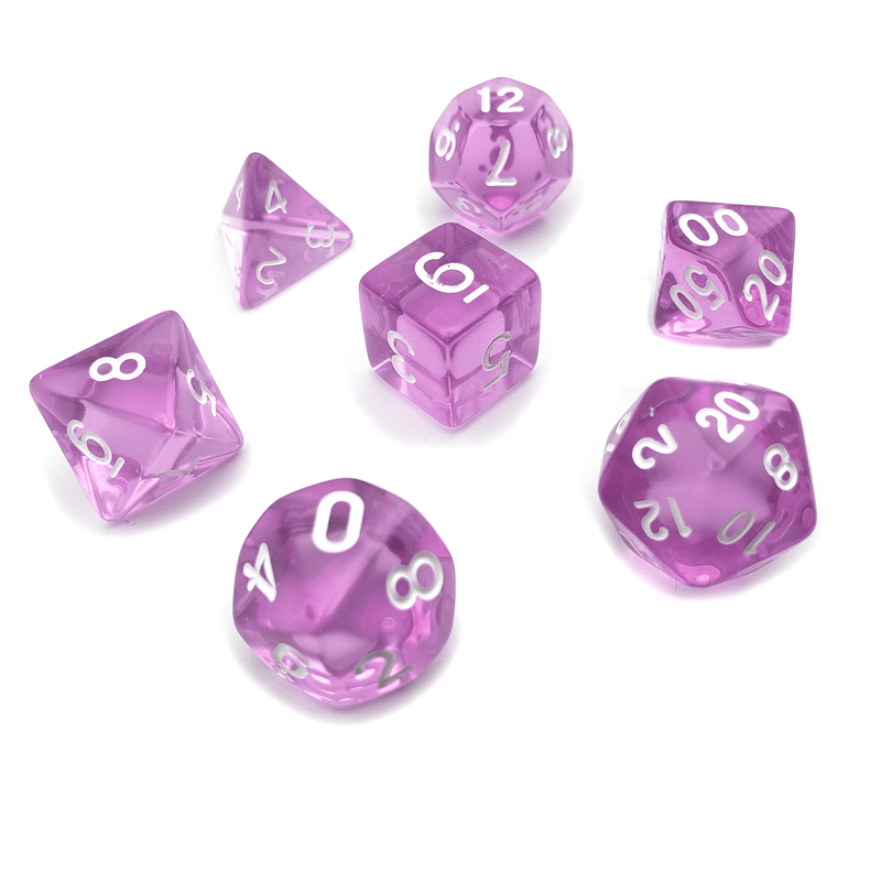 Boon of the Aberration - D20 Collective - Dice - DND Tabletop RPG Dice - .48, 7 Piece Sets, Acrylic, Black, Dice, Dice and Tokens, dicecolor_Black, dicecolor_Purple, diceluminescence_None, dicematerial_Acrylic, dicenumber color_White, diceopacity_Transparent, dicepattern_Solid, dicesize_Standard, Gaming Dice, None, Purple, Solid, Standard, Transparent, White