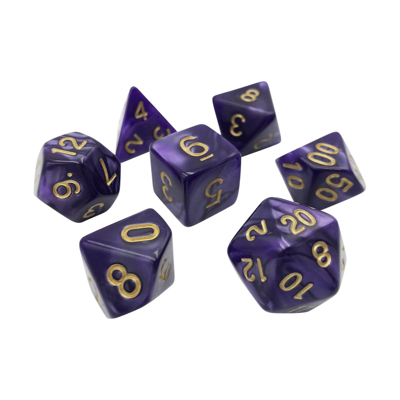 Purple Emulsion - 7 Piece DnD Dice Set | Acrylic RPG Gaming Dice
