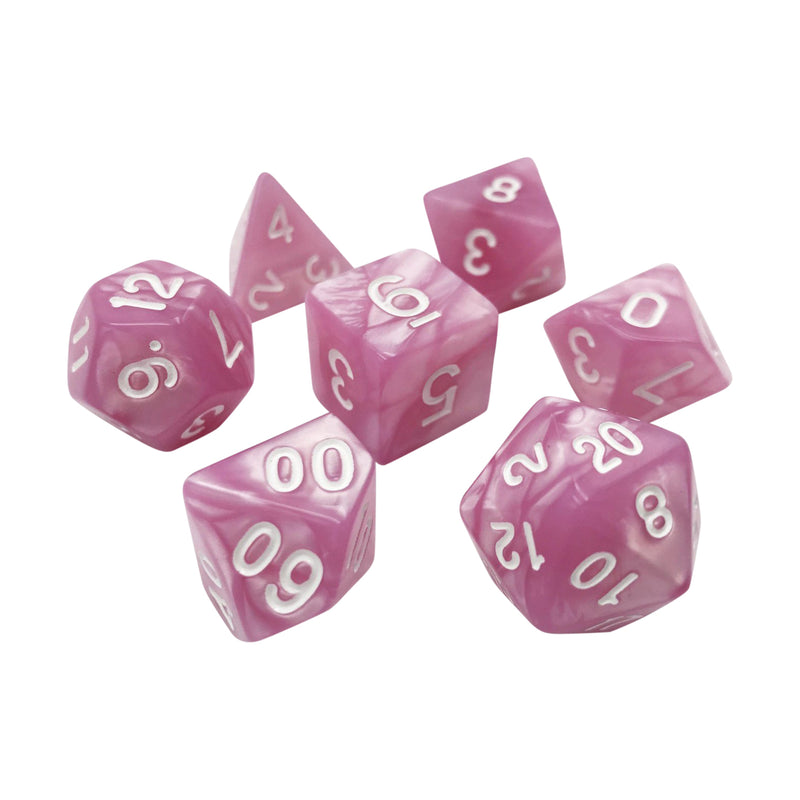 Heart of Pearl - 7 Piece DnD Dice Set | Acrylic RPG Gaming Dice