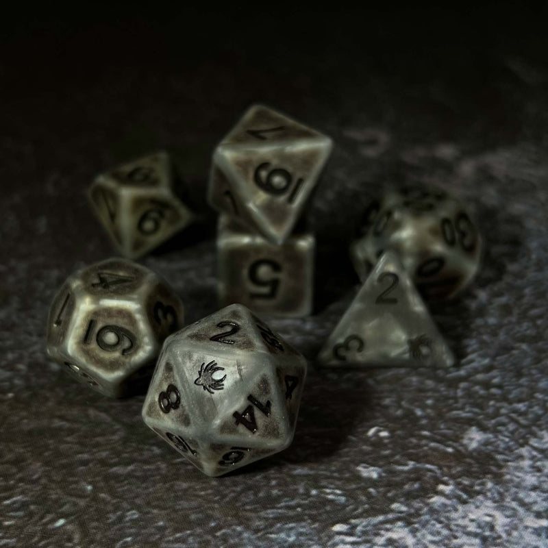 Ancient Stone - 7 Piece DnD Dice Set | Acrylic RPG Gaming Dice