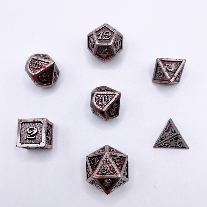 Dragon Slayer - 7 Piece DnD Dice Set | Metal RPG Gaming Dice