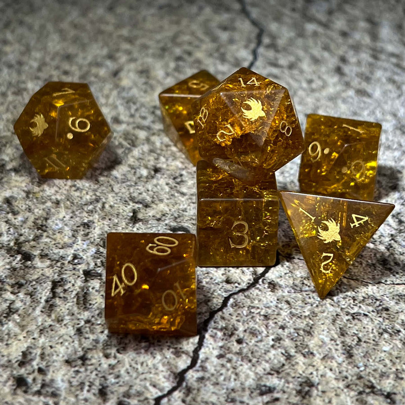 Fremen Honor - 7 Piece DnD Dice Set | Gemstone RPG Gaming Dice