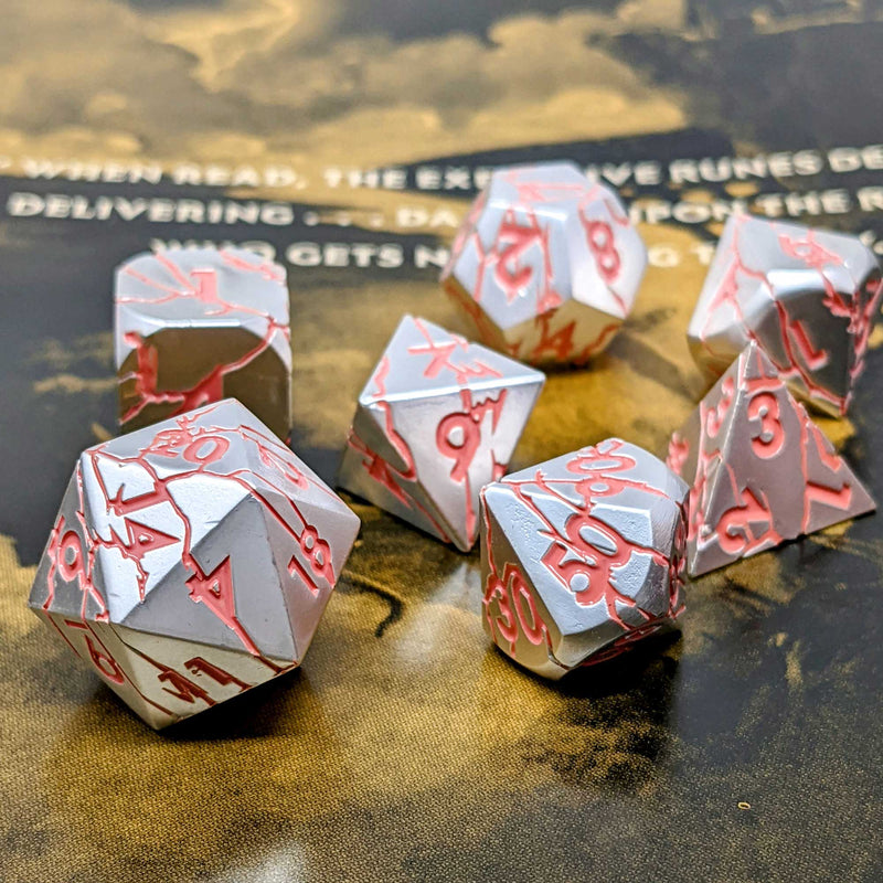 Frosted Faerie - 7 Piece DnD Dice Set | Metal RPG Gaming Dice