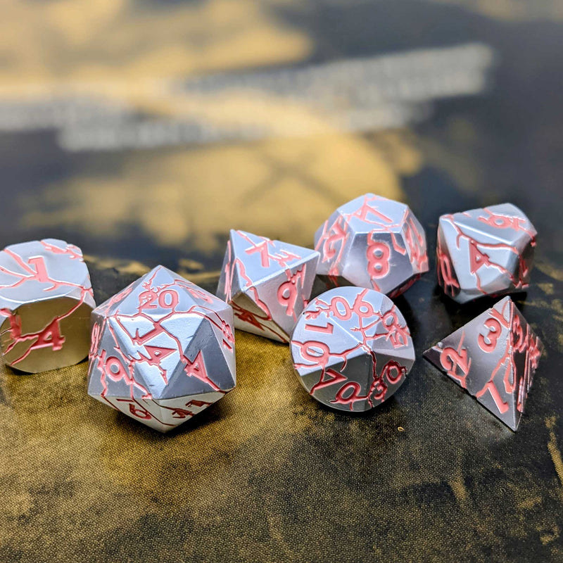Frosted Faerie - 7 Piece DnD Dice Set | Metal RPG Gaming Dice