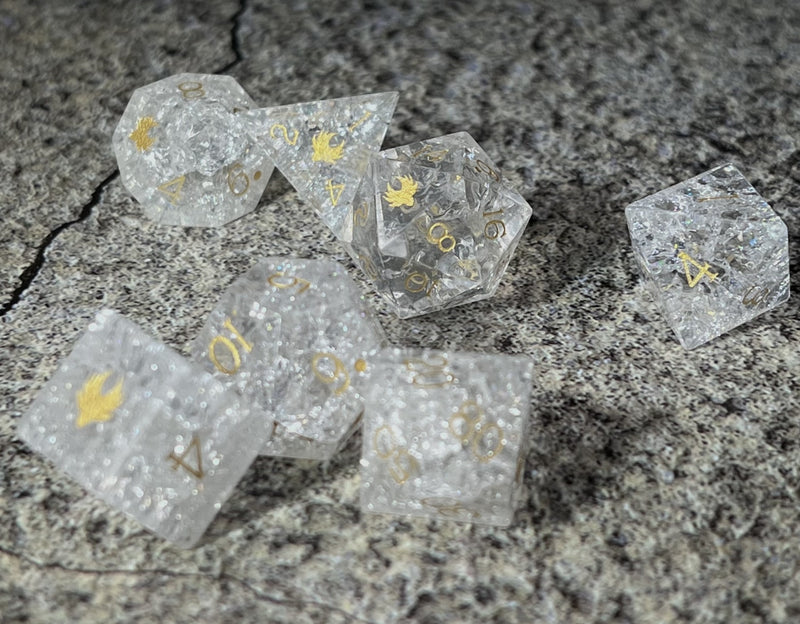 Mentat Logic - 7 Piece DnD Dice Set | Gemstone RPG Gaming Dice
