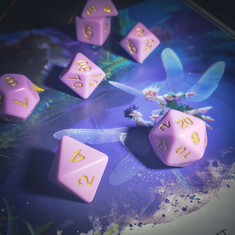 Pixie's Lullaby - 7 Piece DnD Dice Set | Acrylic RPG Gaming Dice