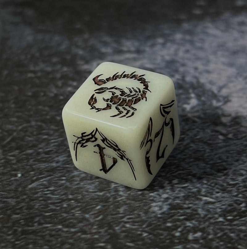 Sinister Specter - Glowing 7 Piece DnD Dice Set | Acrylic RPG Gaming Dice