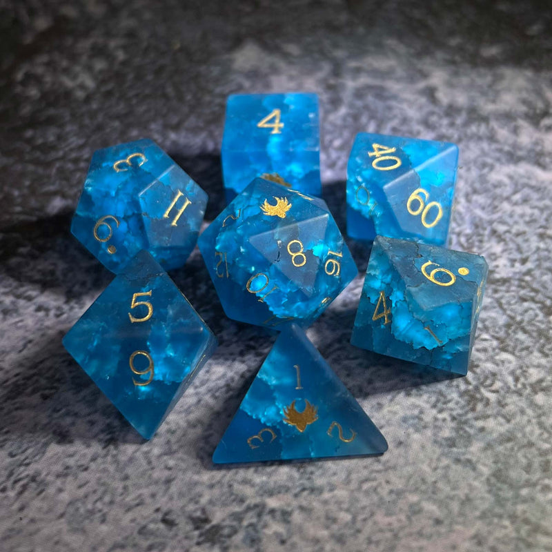 Tainted Atreides Valor - 7 Piece DnD Dice Set | Gemstone RPG Gaming Dice