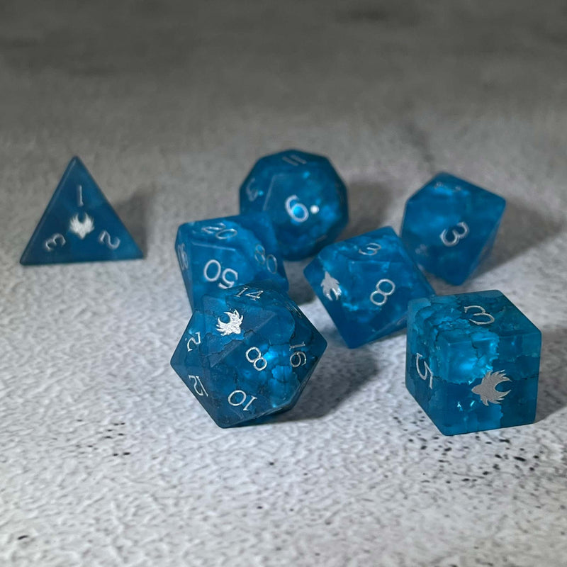 Tainted Atreides Valor - 7 Piece DnD Dice Set | Gemstone RPG Gaming Dice