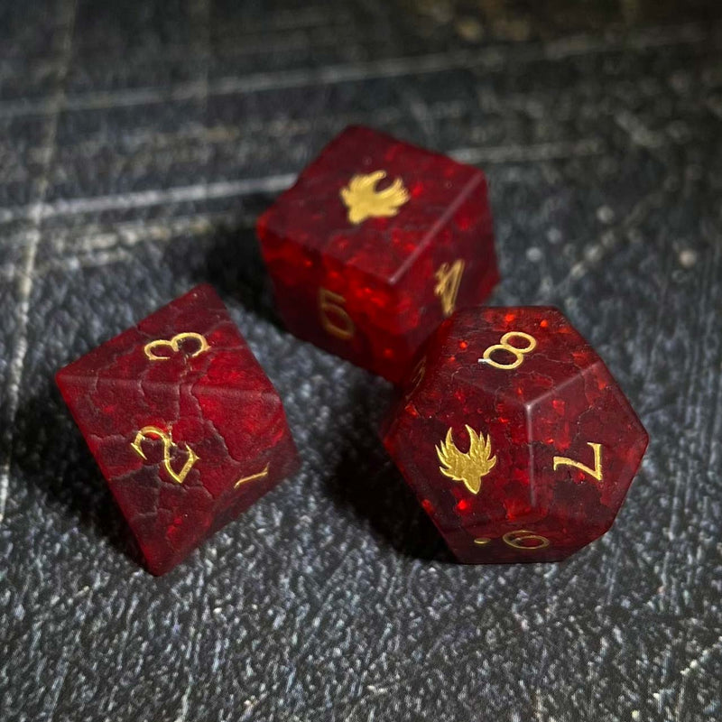 Tainted Harkonnen Industry - 7 Piece DnD Dice Set | Gemstone RPG Gaming Dice