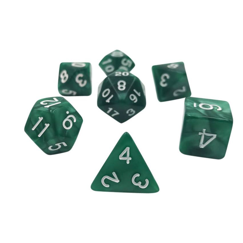 Green Emulsion - 7 Piece DnD Dice Set | Acrylic RPG Gaming Dice