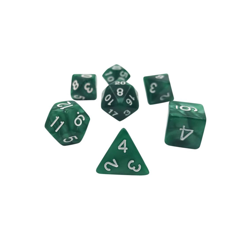 Green Emulsion - 7 Piece DnD Dice Set | Acrylic RPG Gaming Dice