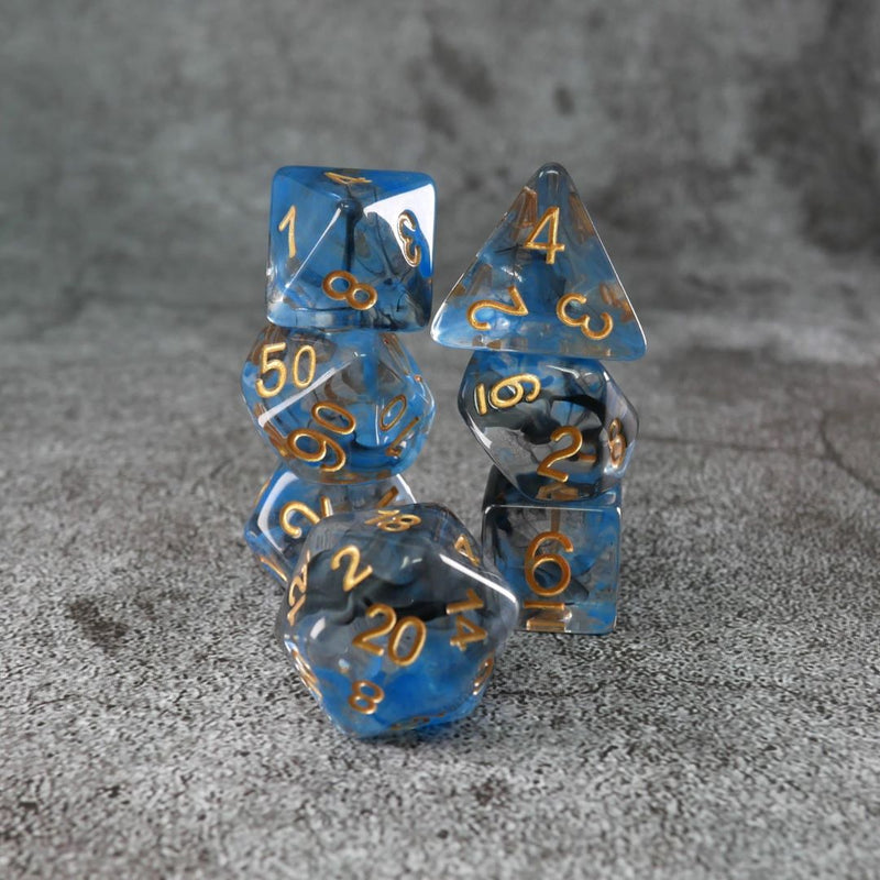 Leviathan's Wave - 7 Piece DnD Dice Set | Acrylic RPG Gaming Dice