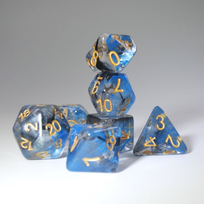 Leviathan's Wave - 7 Piece DnD Dice Set | Acrylic RPG Gaming Dice